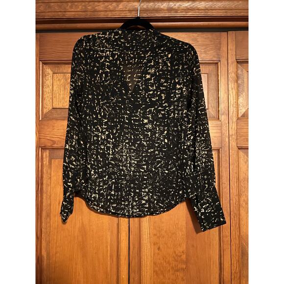 Converse One Star Women's Sheer Pleated Blouse Long Sleeve Black Size XS - Picture 9 of 9